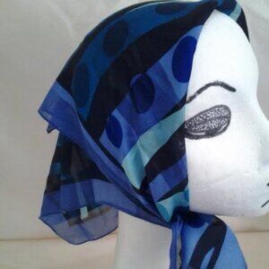 Shades of blue abstract print ladies scarf